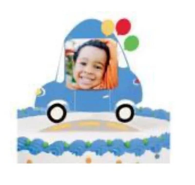 "Topper de pastel fotográfico Wilton Wheels 4,25x5""" Foto 1 de 4