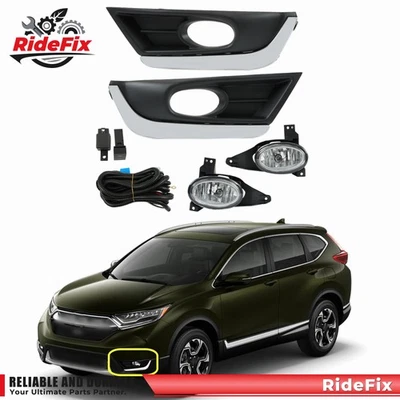For Honda CR-V 2017 2018 Fog Lights w/Cover+Wires+Switch kits Halogen Left&Right — 第 1/4 张图片