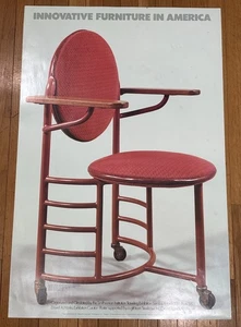 1981 Smithsonian Innovative Möbel Ausstellung Poster Frank LLoyd Wright Stuhl - Bild 1 von 11