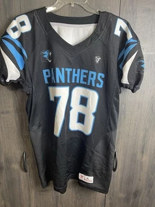 Rara maglia calcio vintage Ridgeview Panthers liceo #78 adulto grande nera - Foto 1 di 8
