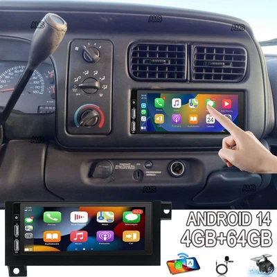 Radio estéreo para automóvil 64G Android14 Carplay para Dodge Dakota 1987-2000 GPS WIFI navegación Foto 1 de 4