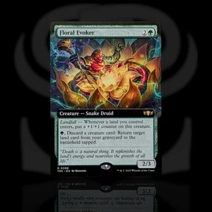 Evocador Floral • Arte Antiguo Sin Fronteras• Raro Serpiente Druida, Tarkir Dragonstorm Command - Imagen 1 de 2