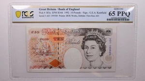 (1992) 10 Pounds, Great Britain., PCGS CU-65 PPQ., Store #GWC040 - Picture 1 of 2