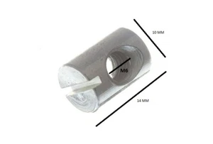 Barrel Nut For Furniture Bolt Slotted M6 X 14mm Long ZP Pack Of 10 - Bild 1 von 1