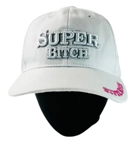 The Supreme Cap Womens Super Bitch 3D Embroidered Structured Ball Cap White O/S - Picture 1 of 4