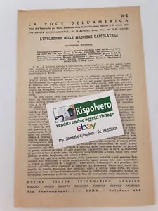 L'evoluzione delle macchine calcolatrici Rossoni Fascicolo del 1954 - Imagen 1 de 1
