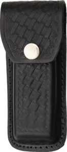 Black Leather Embossed Basketweave Belt Sheath to Suit 4.5 - 5.25 Inch Knife - Picture 1 of 1