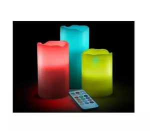 Confezione 3 Candele Scintillanti LED Senza Fiamma Telecomando a Batteria 3Pilastri - Foto 1 di 6