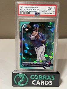 2022 1st Bowman Sapphire Chrome Estiven Machado Aqua Refractor #33/55 PSA 10 - Picture 1 of 1