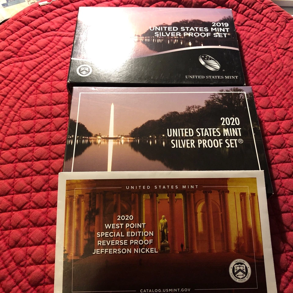 2019 SILVER Proof Set +  2020 SILVER Proof Set with Extra W Nickel. Box and COA - Image 1 of 1
