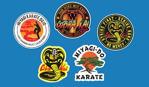 Cobra Kai 5 Circle Stickers - High Quality Photo Vinyl - easy peel - Picture 1 of 2