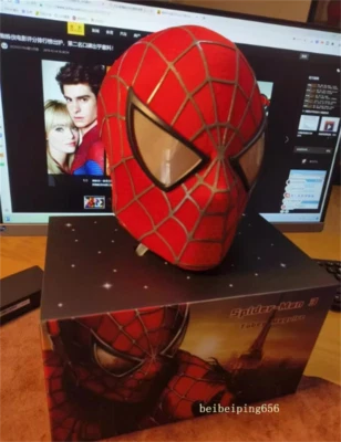 The first Spider Man Mask Toby Maguire Headgear Movie Cosplay Halloween Handmade - Image 1 of 4