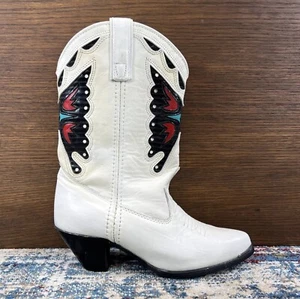 Vtg Capezio Butterfly White Cowboy Boots Britney Spears Miss Women’s Sz 7.5M USA - Picture 1 of 13