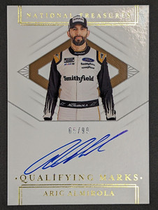 2020 Panini National Treasures Qualifying Marks /99 Aric Almirola #QM-AA Auto