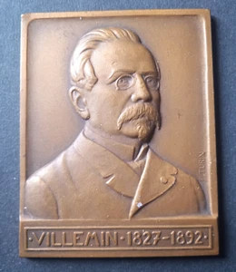 MEDICINE / 1927 FRENCH DOCTOR VILLEMIN MEDAL by TURIN / MEDAILLE VAL DE GRACE - Picture 1 of 4