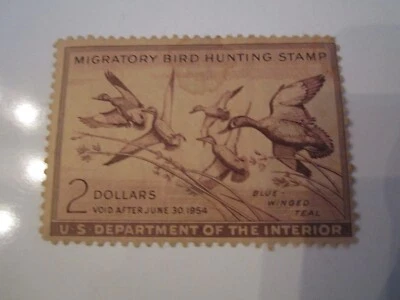 1953 U.S. HUNTING DUCK STAMP SCOTT RW-20 - MINT NH OC - OFC-2 - Image 1 of 2