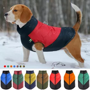 Dog Coat Waterproof With Harness Jacket Raincoat Winter Zip Coats Pet Hole Warm - Picture 1 of 35