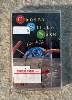 CSN Crosby Stills & Nash  Live It Up Cassette Tape 1990 - New & Factory Sealed - Image 1 of 2