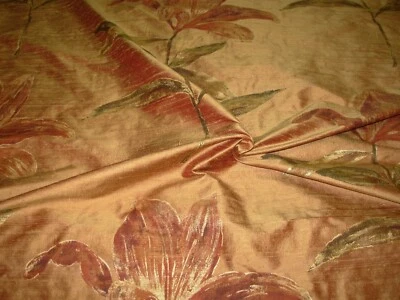 10 YDS 100% SILK FLORAL PRINT HOME DECOR DRAPERY UPHOLSTERY FABRIC FOR LESS - Image 1 of 4