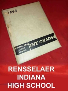 1954Yearbook Rensselaer IN Rensselaer High School CHAOS Leather bound - Picture 1 of 1