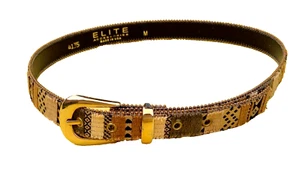 Elite Accessories belt fabric pattern soft texture metal stud edge size M USA - Picture 1 of 9