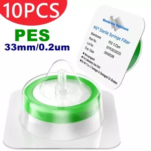 10 Stck. Steril PES Membran Spritzenfilter 33 mm 0,22 Mikron Chemie Hydrophil - Bild 1 von 17