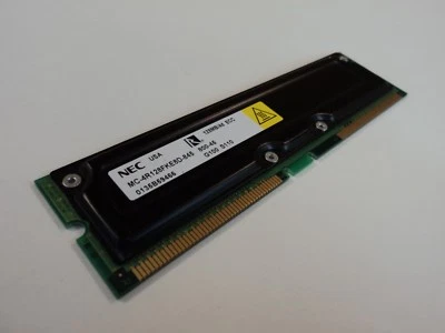 NEC RAM Memory Module 128MB PC800-45 RDRAM RIMM ECC 184-Pin MC-4R128FKE8D-845 - Image 1 of 4
