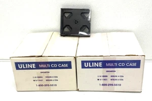 Lot of 2 NEW Uline S-11831 Box of 20 Multi CD Jewel Case 6 CD Black Tray B4C - Picture 1 of 10