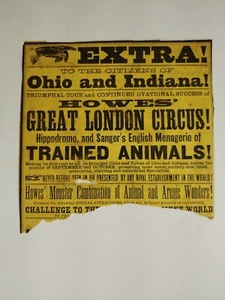 Howe's Great London Circus Menagerie Hippodrome Ohio Indiana Sep. 3, 1873 - Picture 1 of 2