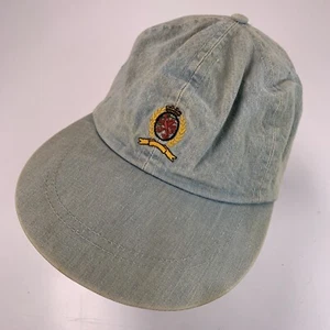 Tommy Hilfiger Crest Denim Made in USA Fitted One Size Ball Cap Baseball Hat - Picture 1 of 6