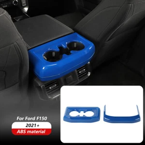 Blue Rear Console Cup Holder Panel Trim Cover For Ford F150 2021-22 Accessories - Picture 1 of 9