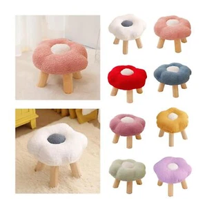Footrest Comfortable Soft Pouf Foot Rest Step Stool Foot Rest with Wooden Leg - Picture 1 of 22