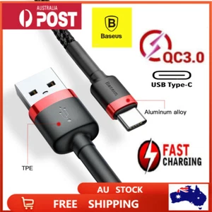 BASEUS USB TYPE-C Fast Charge Charging Data Sync Cable Cord 0.5M/1M/2M/3M - Picture 1 of 18