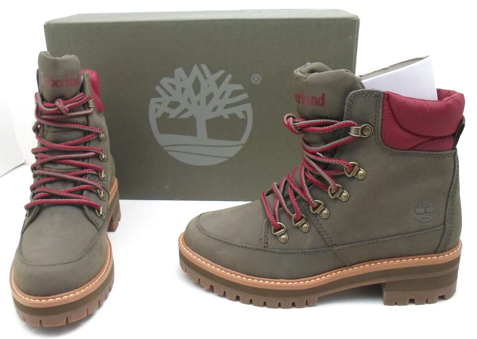 Timberland Women’s Courmayeur Valley Leather/Fabric Waterproof Hiker Olive Nubuc - Image 1 of 1