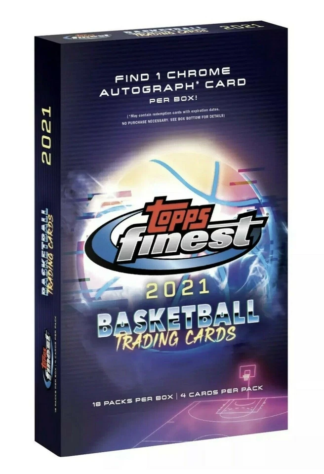 2021 Topps Finest Chrome NBA Basketball Sealed Hobby 1 AUTO PER BOX Exclusive - Image 1 of 1