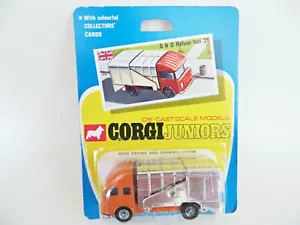CORGI JUNIORS 25 'S&D REFUSE VAN/BIN LORRY' ORANGE. MIB/BOXED/CARDED/BLISTER. - Picture 1 of 5