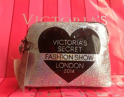  BOLSO ESTUCHE COSMÉTICO MAQUILLAJE DESFILE DE MODA LENTEJUELAS PLATEADAS VICTORIA'S SECRET Foto 1 de 4