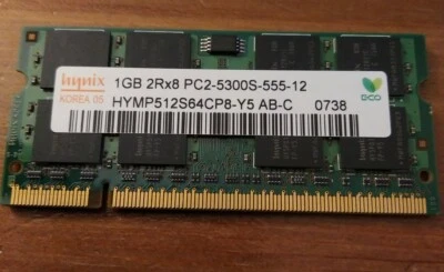 Ram SODIMM DDR2 1GB 2RX8 200 PIN PC2-5300S-555-12  - Immagine 1 di 2