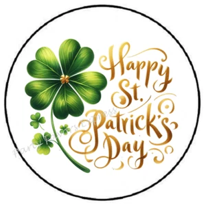 ST PATRICKS DAY CLOVER SHAMROCK ENVELOPE SEALS LABELS STICKERS PARTY FAVORS - Picture 1 of 2