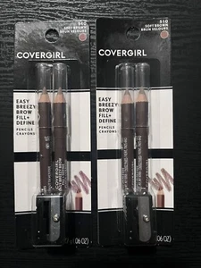 CoverGirl Easy Breezy Brow Fill + Define Twin Eye Pencil 510 Soft Brown - 2 Pks - Picture 1 of 3