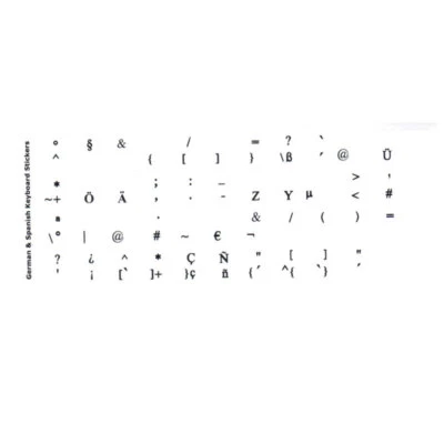 SPANISH LATIN Transparent Keyboard Sticker for laptop desktop RED BLACK WHITE - Image 1 of 3