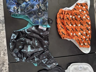 Alva Baby Pocket Cloth Diapers, Bundle, Halloween/spooky & Pikachu Theme - Image 1 of 4