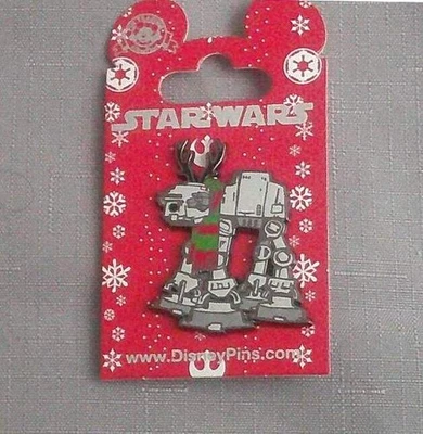 PIN Disney Retirado Raro Navidad Star Wars AT-AT Prendedor Reno ¡NUEVO EN TARJETA!! Foto 1 de 3