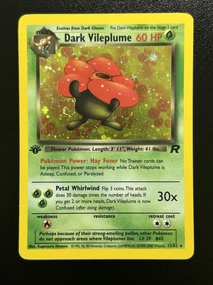 DARK VILEPLUME Pokemon Card - WOTC - 1st Edition - Team Rocket 13/82 HOLO NM (C) - Image 1 of 4