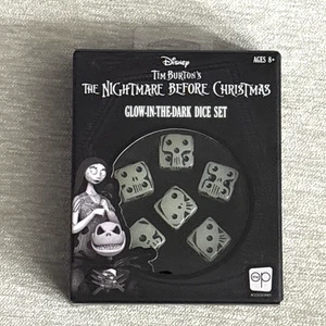 Disney Nightmare Before Christmas Oogie Boogie Glow in The Dark 6 Dice w/Tin New - Picture 1 of 6