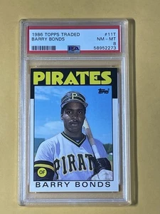1986 Topps Traded Barry Bonds #11T Rookie Card PSA NM-MT 8 - Picture 1 of 2