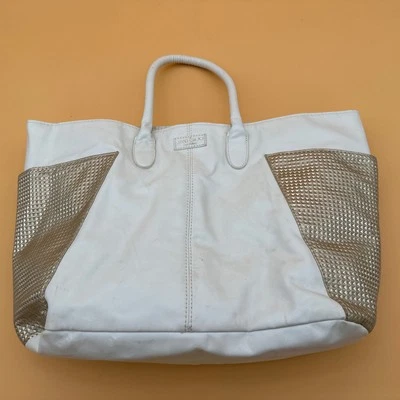 JIMMY CHOO PERFUMES TOTE BAG WHITE AND GOLD 10.5 High x 14” Wide X 6” Deep -Nice - Image 1 of 4