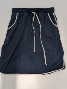 LuLaRoe Lonica Navy Blue Skirt Teen Large Elastic Waist Drawstring Pockets - Picture 1 of 5