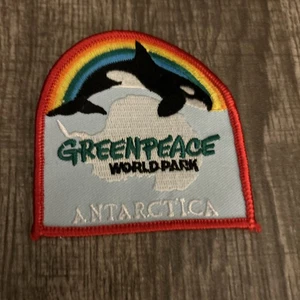 Vintage Greenpeace World Park Patch Badge Hippy Rare Antarctica Peace Whale - Picture 1 of 3