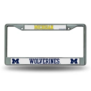 Michigan Wolverines License Plate Frame Chrome - Picture 1 of 1